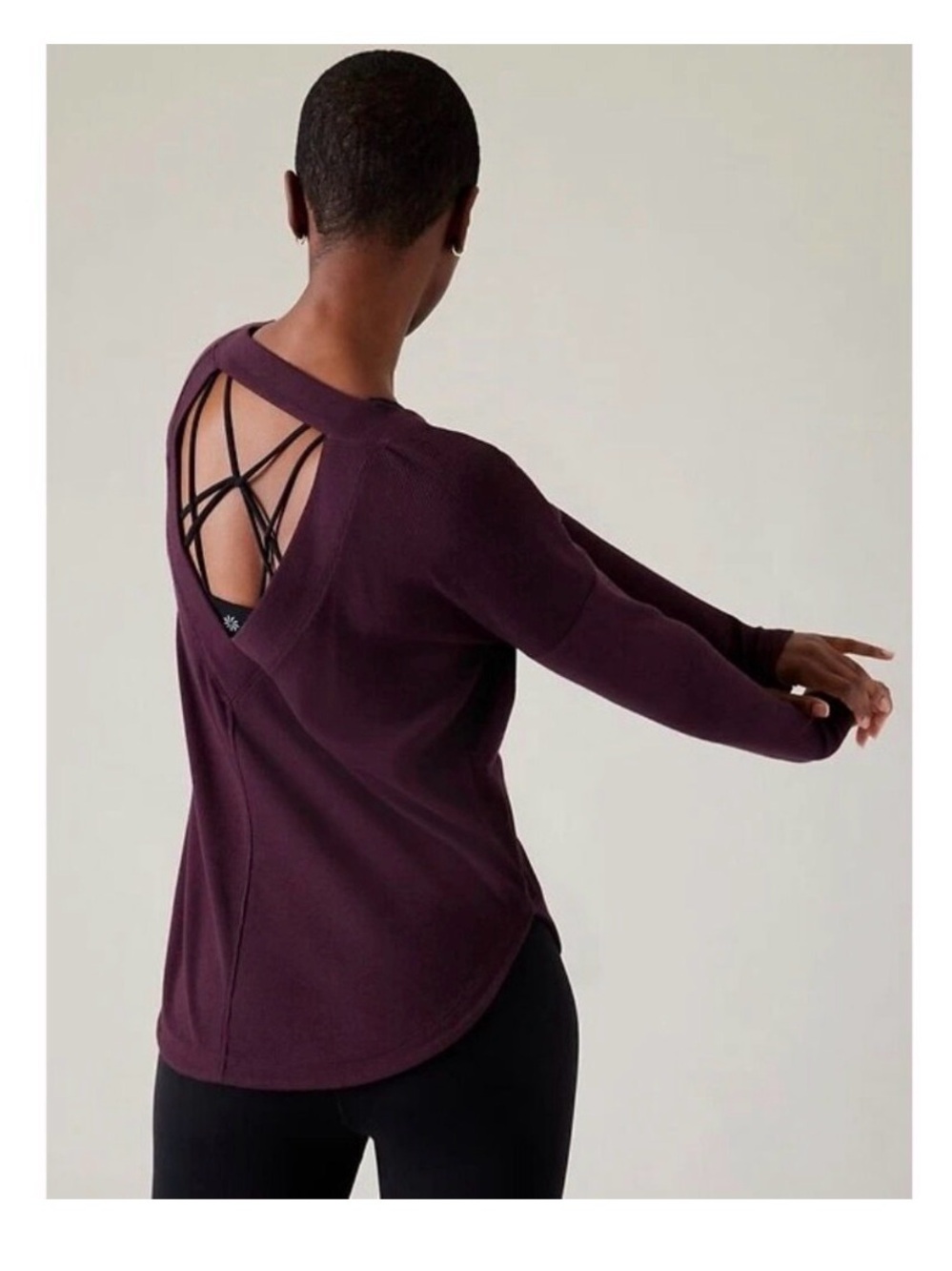 Athleta Presence Sweatshirt Teal Green Thumb Hole